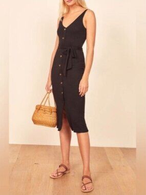 Reformation | Dresses | Reformation Cassi Black Midi Dress | Poshmark